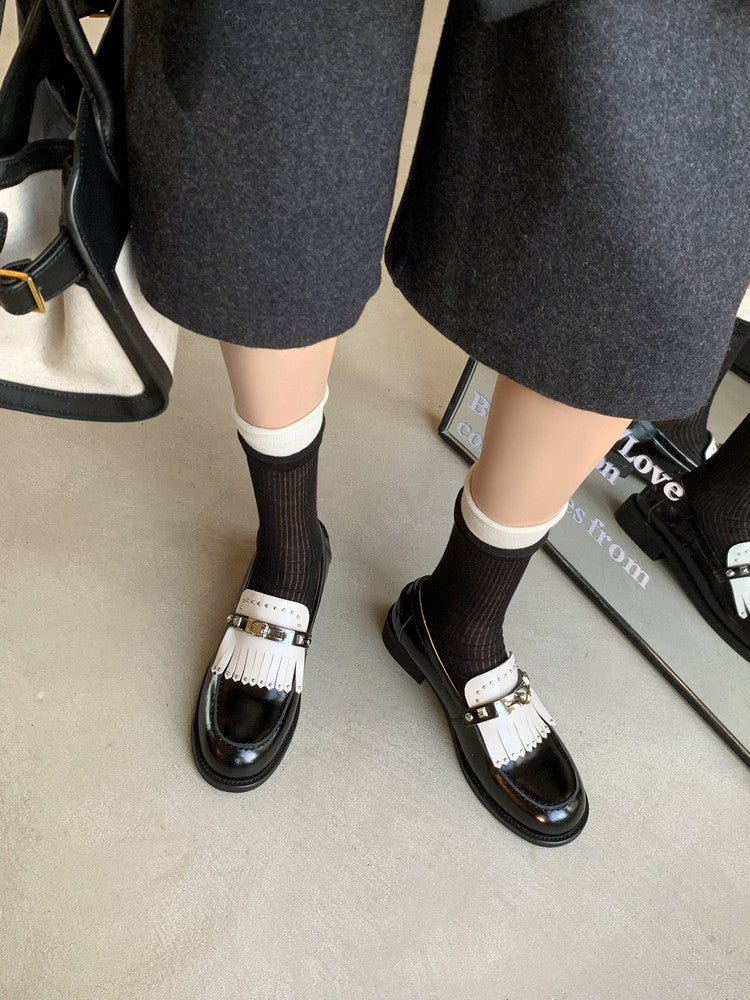 Karin Luna Casual Shoes Series~ Spot Goods Spot Goods Hot-selling Tassel Element Small Gold Buckle Single Shoes