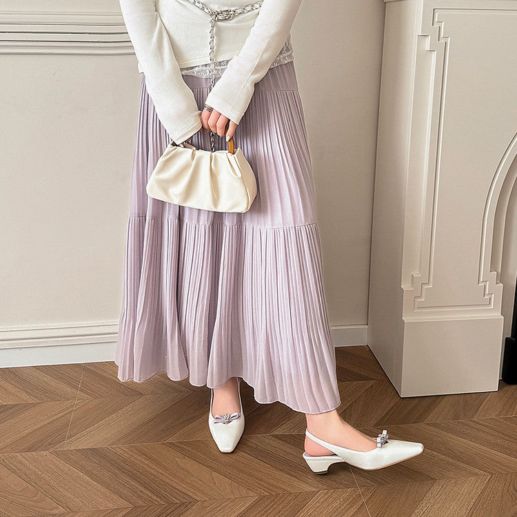 Karin Luna In Stock In Stock Sweet Bowknot Small Square Toe Chunky Heel Closed-toe Elegant Retro Sandals