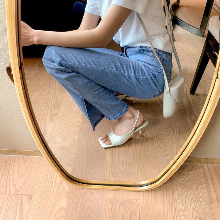 Karin Luna Classic Style Square Toe Open Toe French Retro Sandals
