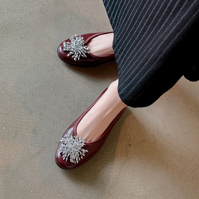 Karin Luna Full Leather Inside and Out~Gorgeous Fireworks Flat Granny Shoes