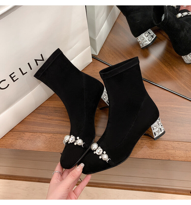 Karin Luna Hot-Selling In Stock  Dynamic Rhinestone One-Strap Vintage Style  Slimming Leggings