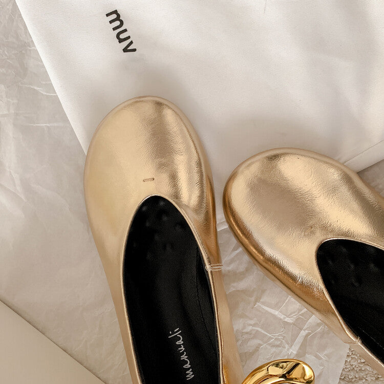 Karin Luna In Stock Large Stock Main Promotion  Two-Way Wear Height-Increasing Retro Gold Buckle Mary Jane Shoes