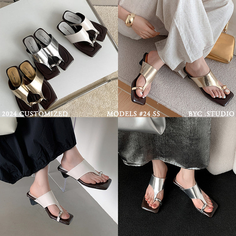 Karin Luna In Stock  Spot Goods   Casual Style Square Toe Slip-On Super Comfortable Slippers