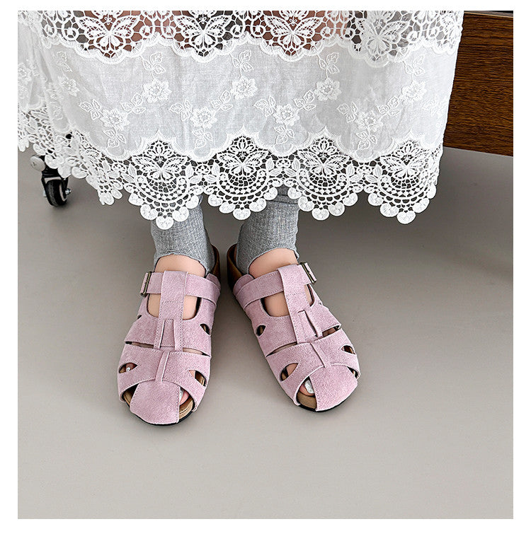 Karin Luna Full Layer Inside and Out~Basic Versatile Perforated Round Toe Birkenstock Slippers