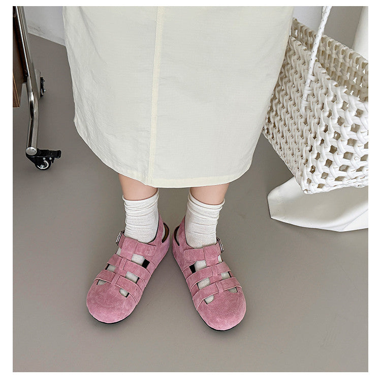 Karin Luna Full Layer Inside and Out~Basic Versatile Perforated Round Toe Birkenstock Shoes