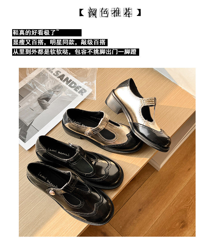 Karin Luna In Stock Spot Goods  Color Matching t Round Toe British Style Single Shoes