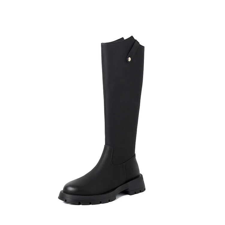 Karin Luna Hot-Selling In Stock   Basic Casual Hot-Selling Round-Toe Long Boots Full Cowhide Leather Long Boots Flat Bottom Hot Sale