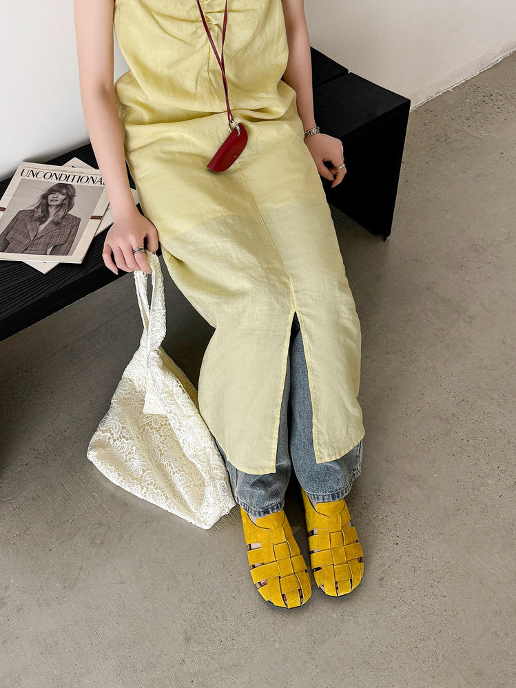 Karin Luna Full Layer Inside and Out~Basic Versatile Perforated Round Toe Birkenstock Slippers