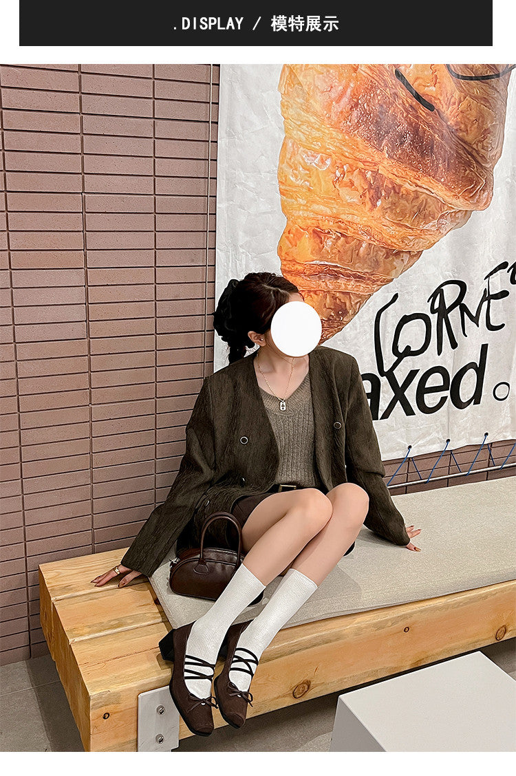 Karin Luna Hot Item Hot Item Xiaohongshu Hot Item  Comes with Bowknot Mary Jane Flats