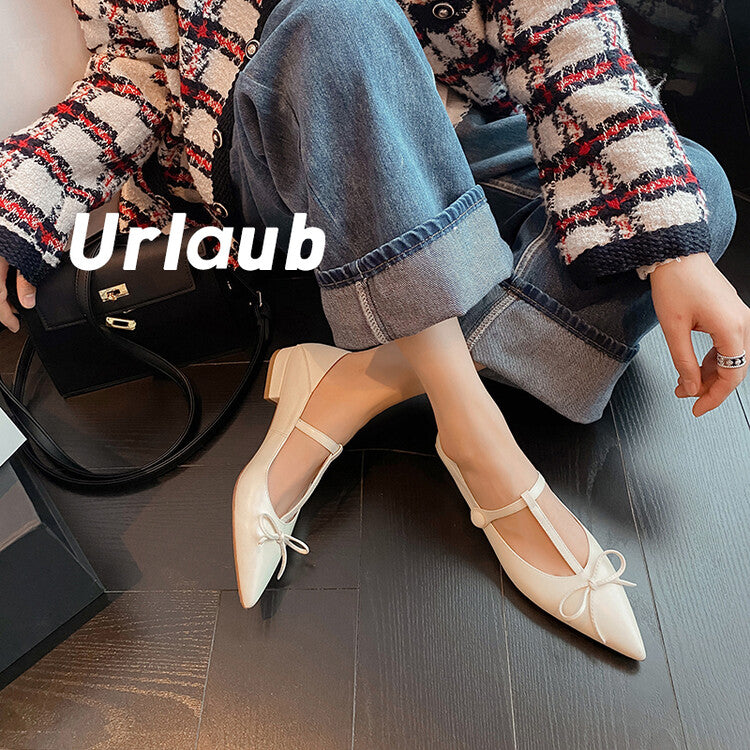 Karin Luna is a perfect Korean drama heroine~French Retro Style Full leather inside and out Pointed Bowknot