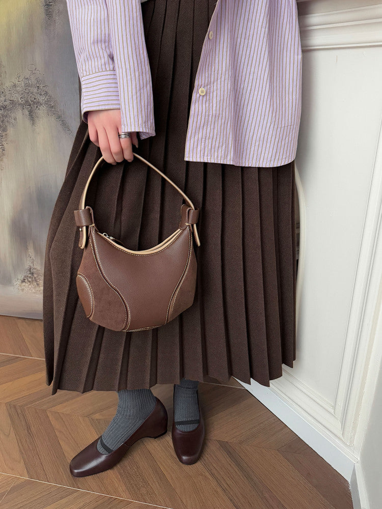 Karin Luna In Stock Spot Goods    Retro Elastic Band Chunky Heel Single Shoes