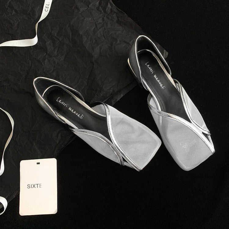 Karin Luna In Stock Spot Goods  Square Toe Mesh Sandals