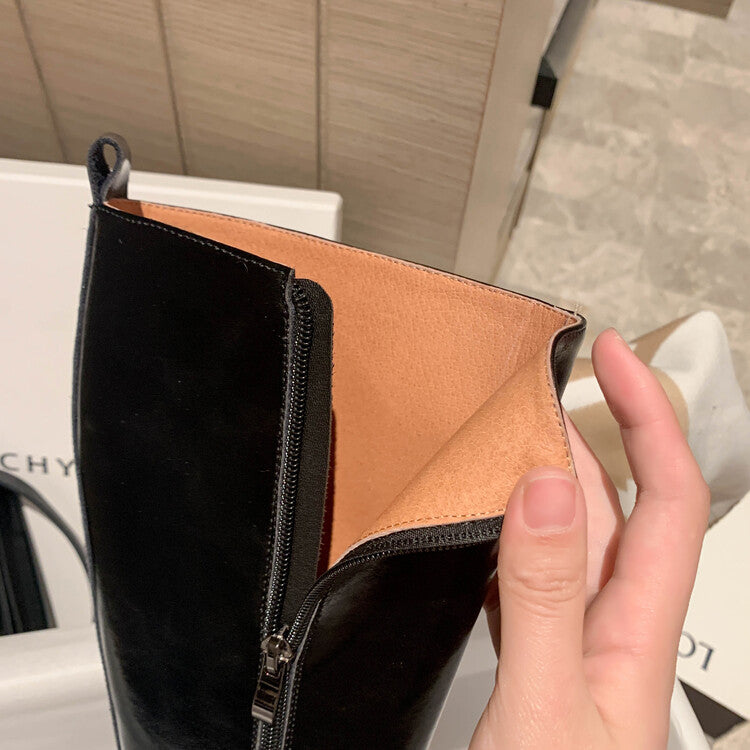 Karin Luna In Stock Spot Goods  Always in stock  Classic Basic Style Round Toe Thick Sole Knight Boots