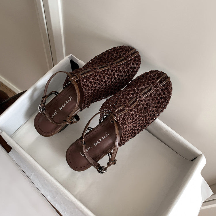 Karin Luna In Stock Spot Goods  Resort Style Series~Casual woven closed-toe flat sandals