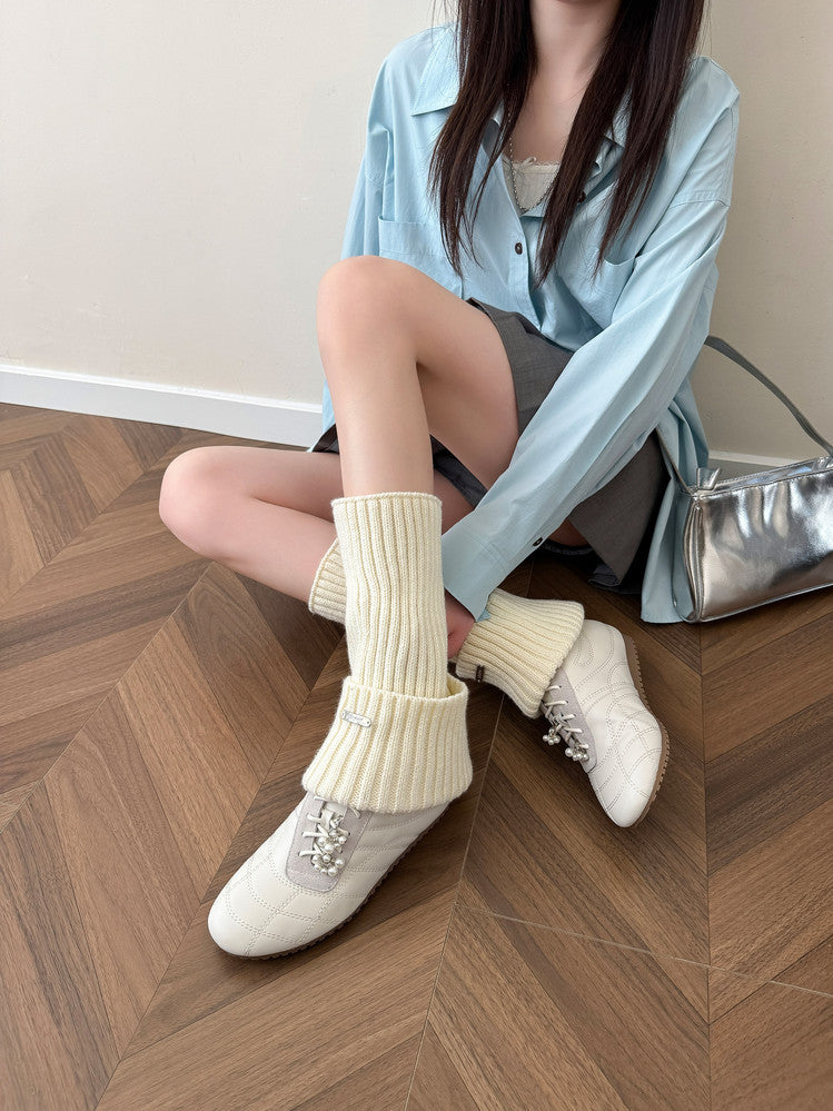 Karin Luna Casual Shoes Series~  In stock Xiaohongshu Hot-Selling Lace-Up Thick-Soled Deep Mouth Single Shoes