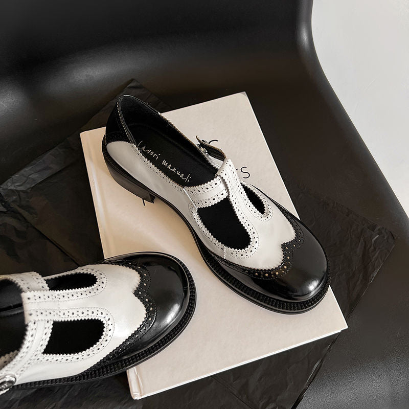 Karin Luna In Stock Spot Goods  Color Matching t Round Toe British Style Single Shoes