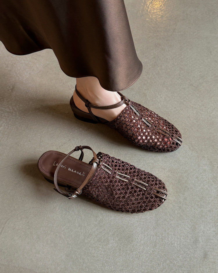 Karin Luna In Stock Spot Goods  Resort Style Series~Casual woven closed-toe flat sandals