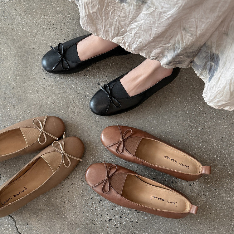 Karin Luna Full Layer Inside and Out~Basic Versatile Bow Hidden Heel Shoes