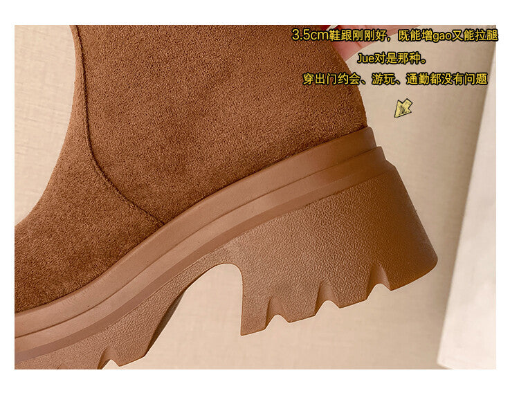 Karin Luna has prepared stock  Main Push Main Push  Hot-selling Large Sole Self-flowing Foldable Round Toe Over-the-Knee Boots