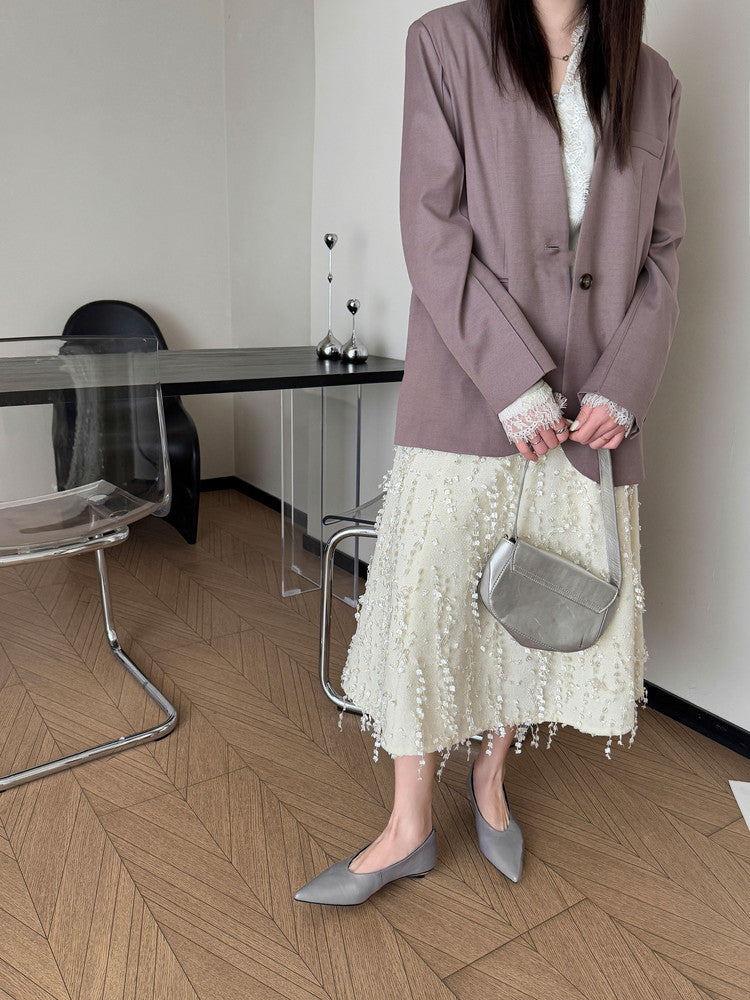 Karin Luna In Stock Spot Goods Classic three-color pointed toe metal heel shoes