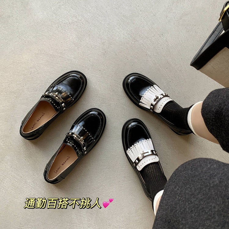 Karin Luna Casual Shoes Series~ Spot Goods Spot Goods Hot-selling Tassel Element Small Gold Buckle Single Shoes