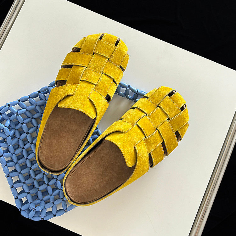 Karin Luna Full Layer Inside and Out~Basic Versatile Perforated Round Toe Birkenstock Slippers