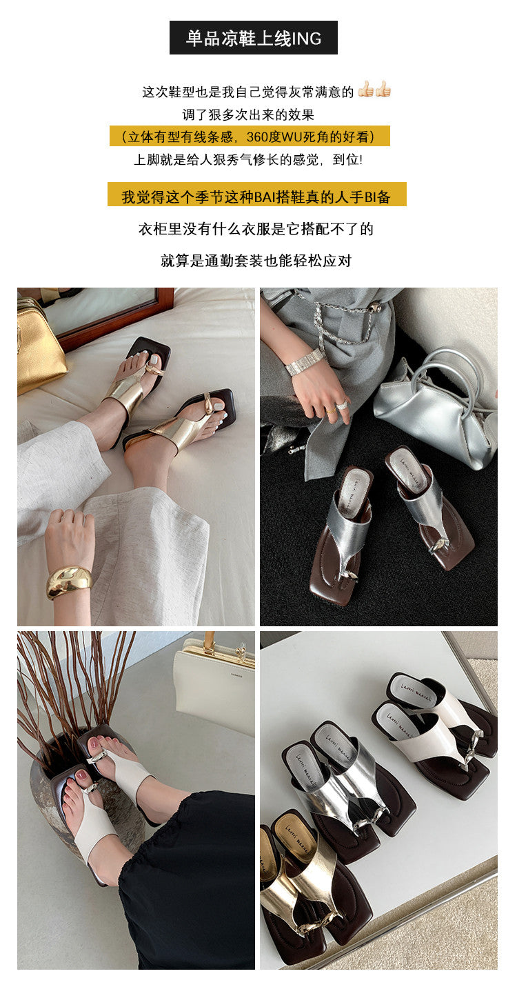 Karin Luna In Stock  Spot Goods   Casual Style Square Toe Slip-On Super Comfortable Slippers