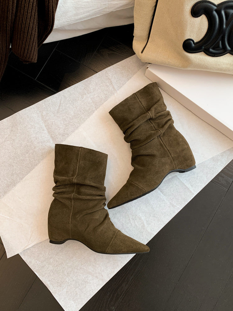 Karin Luna Data Hot Item Pointed Toe Slouchy Matte Western Ankle Boots