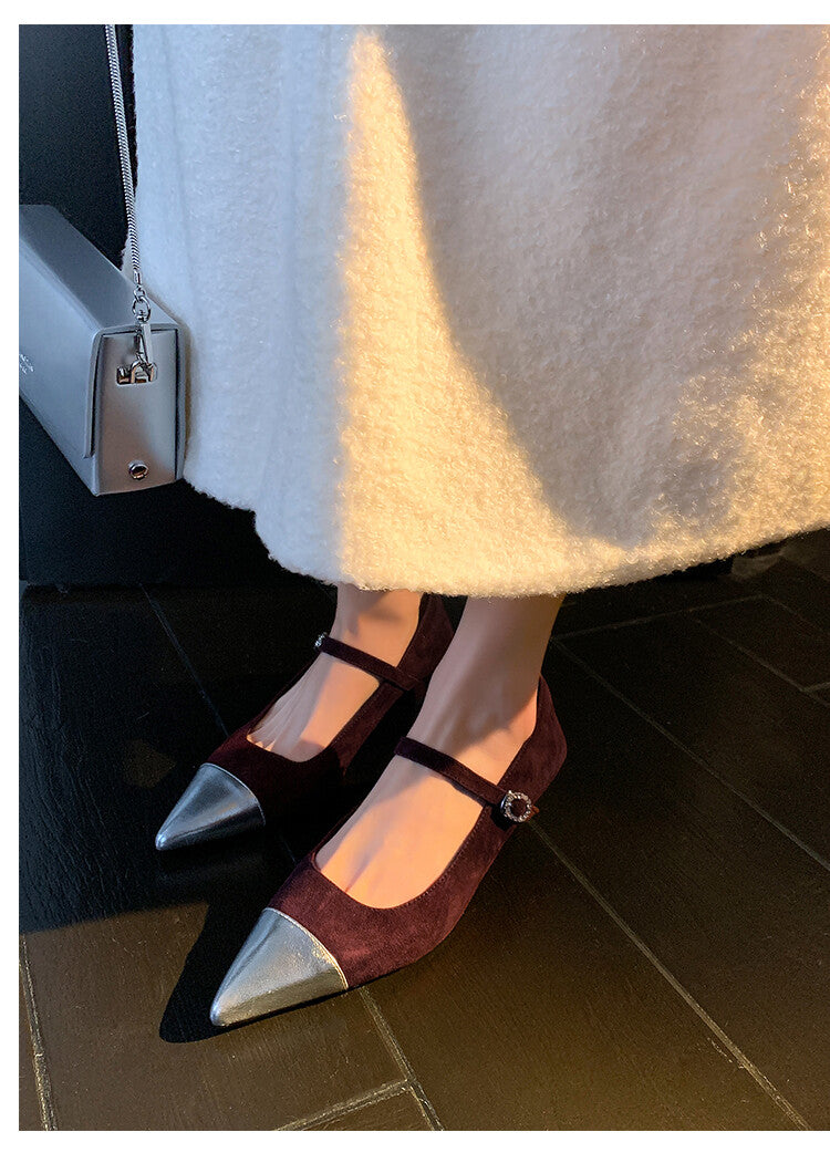 Karin Luna In Stock  Spot Goods In Stock  Classic Color Block Pointed Toe Hot-Selling Elegant Stiletto Pumps