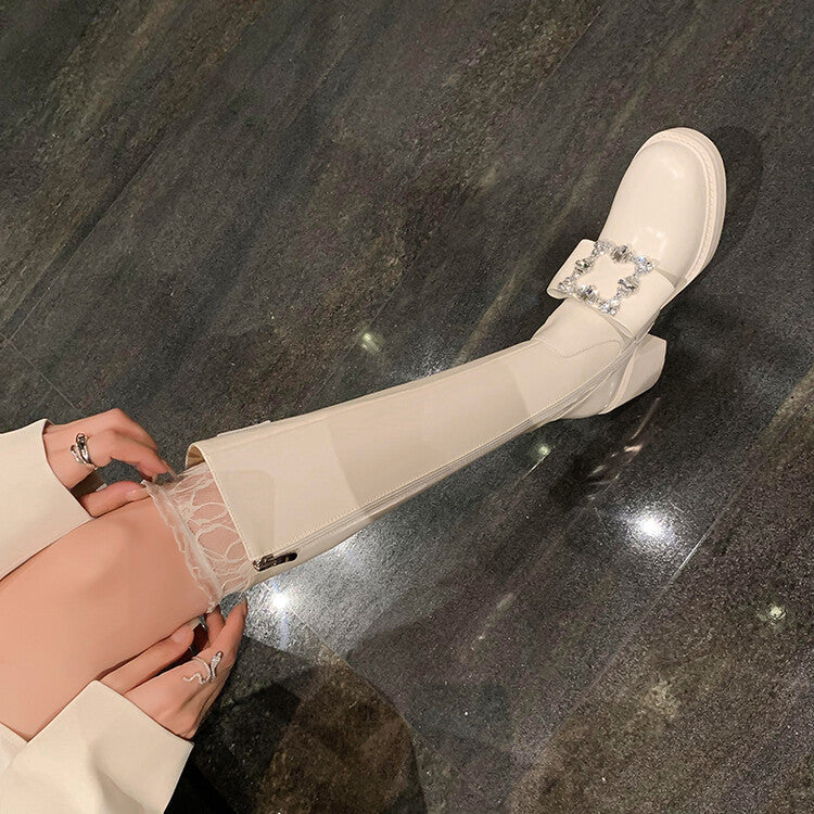 Karin Luna has prepared stock  Custom Large Square Buckle Bowknot Fastener Elegant Long Boots