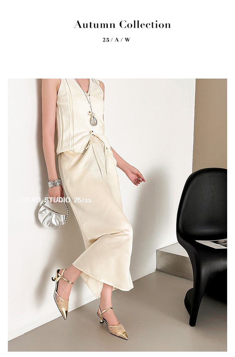 Karin Luna In Stock Spot Goods  Elegant Mesh Pointed Toe Sandals