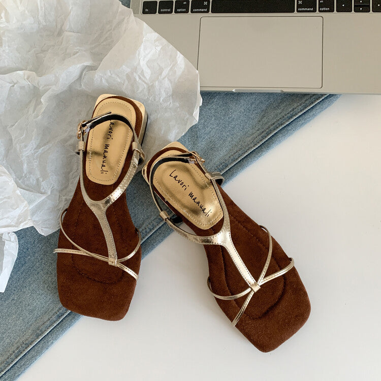 Karin Luna Bestseller Popular Featured products a Large Number of Spot Goods  Comes with data included  Thin Strap T Word Sandals