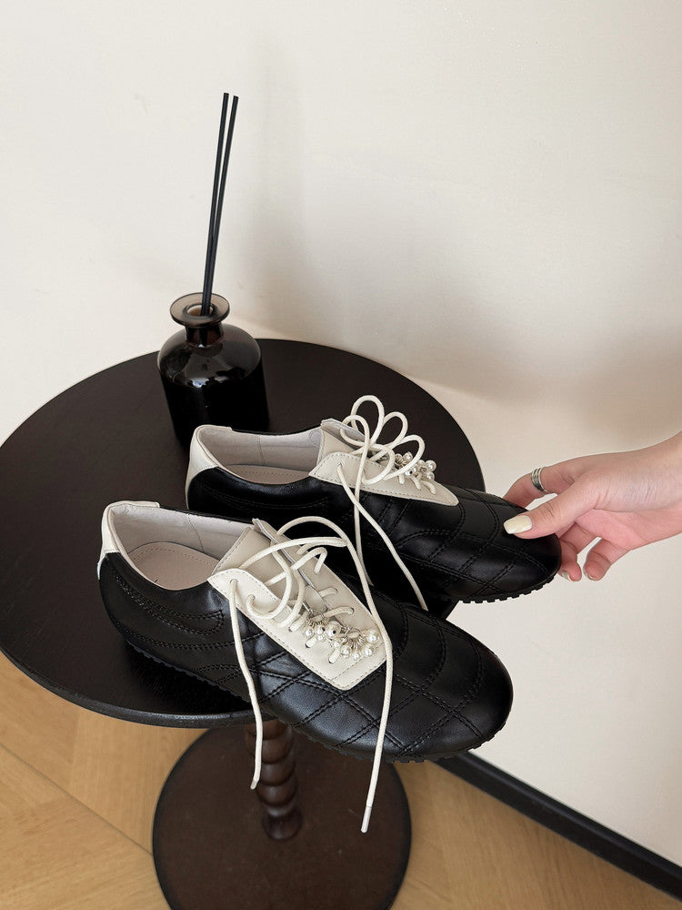 Karin Luna Casual Shoes Series~  In stock Xiaohongshu Hot-Selling Lace-Up Thick-Soled Deep Mouth Single Shoes