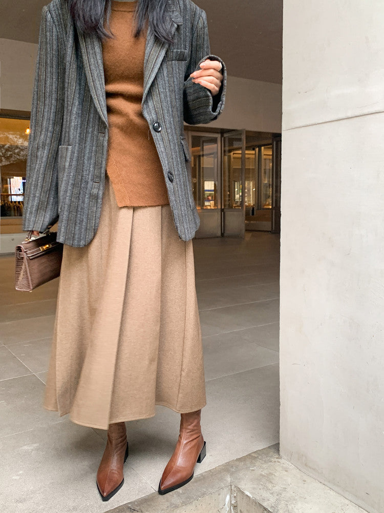 Karin Luna Elegant Style Pointed Toe Chunky Heel Short Boots