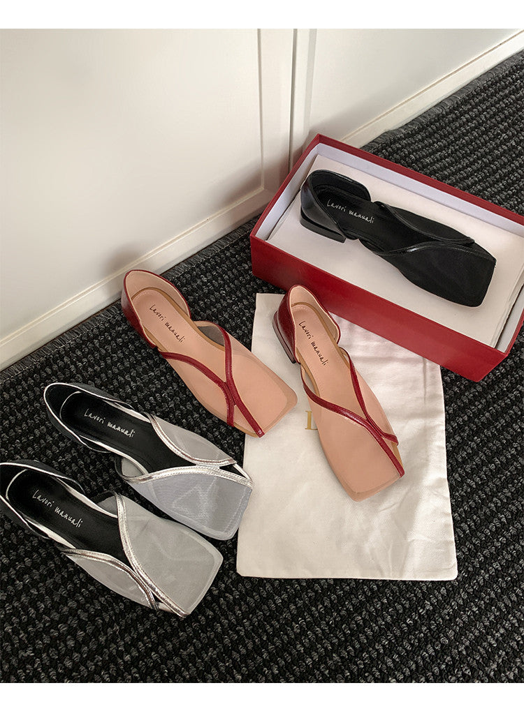 Karin Luna In Stock Spot Goods  Square Toe Mesh Sandals
