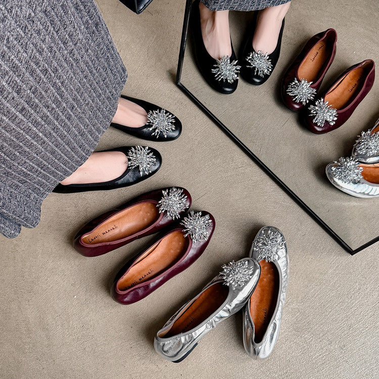 Karin Luna Full Leather Inside and Out~Gorgeous Fireworks Flat Granny Shoes