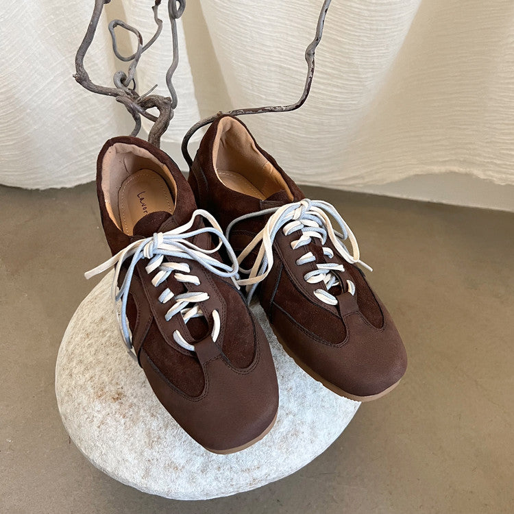 Karin Luna In Stock Spot Goods Casual Style Suede Lace-Up Height-Increasing Popular Single Shoes