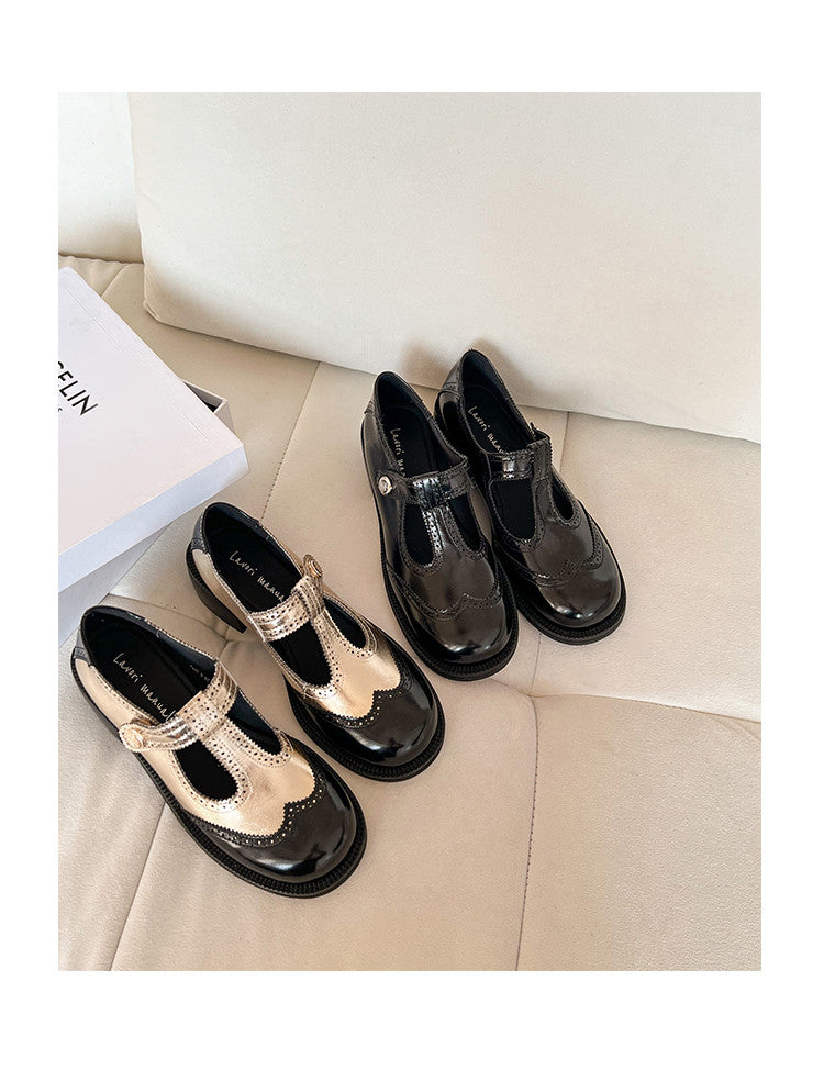 Karin Luna In Stock Spot Goods  Color Matching t Round Toe British Style Single Shoes