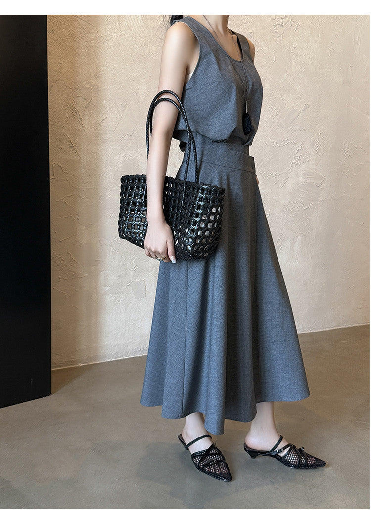 Karin Luna In Stock  Spot Goods  Mesh Series Elegant Closed-Toe Belt Buckle Slippers