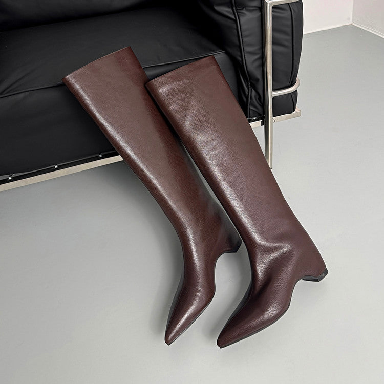 Karin Luna Hot-Selling Internal Height Increase Pointed Toe Straight-Leg Hot-Selling Long Boots