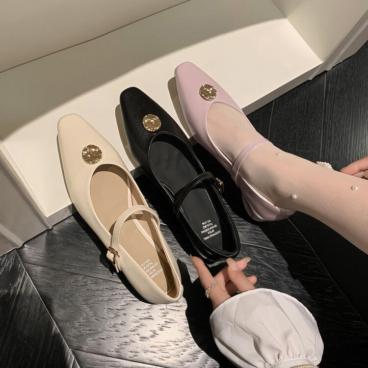 Karin Luna Camellia Story~In stock  Full Leather Shallow Mouth Single Shoes