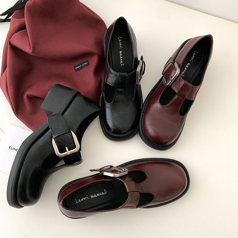 Karin Luna In Stock Spot Goods round Head t Round Toe British Style Single Shoes