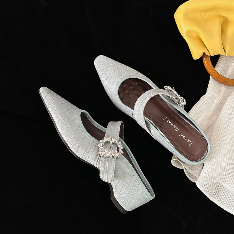 Karin Luna In Stock Spot Goods Full Layer Rhinestone Exquisite Closed-Toe Slippers