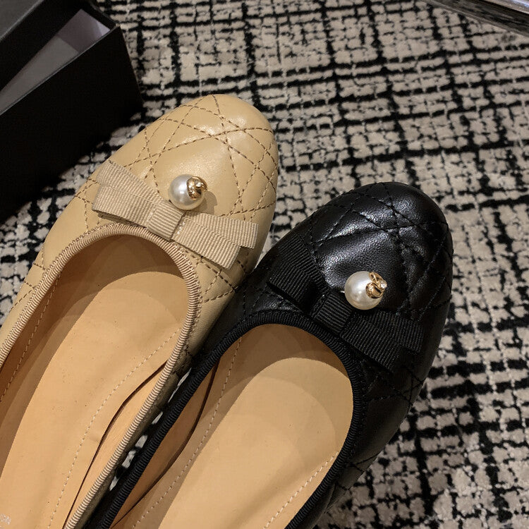 Karin Luna In Stock Spot Goods  Dior's popular retro flat rhombus-pattern granny shoes First Layer Sheepskin Full leather inside and out