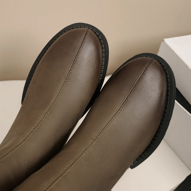 Karin Luna In Stock Versatile Round Toe Chunky Heel Ankle Boots