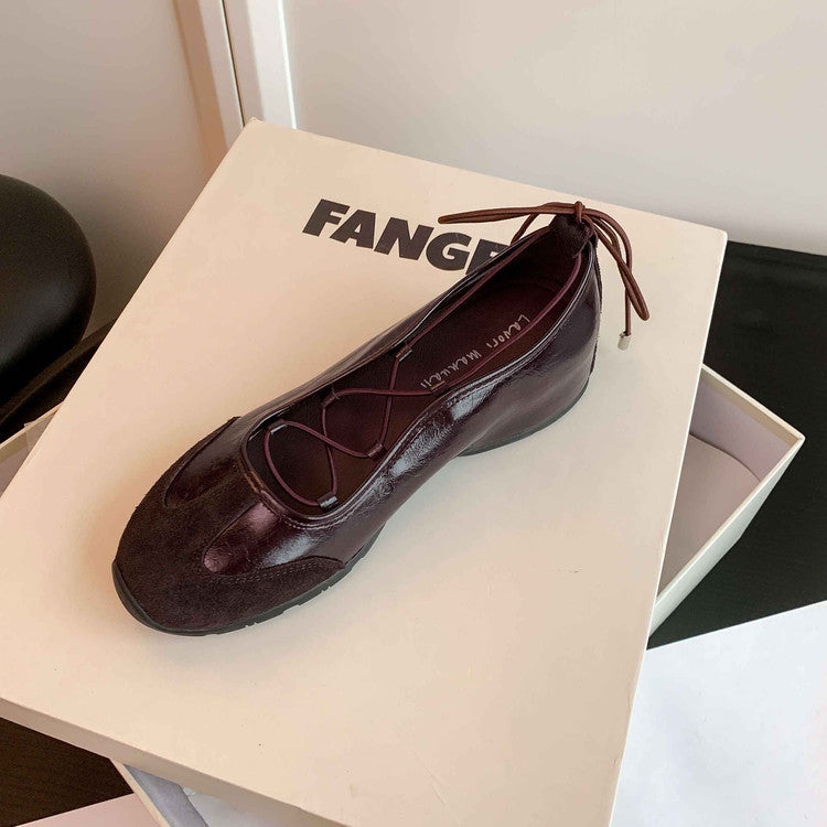 Karin Luna Basic Versatile British Style Casual Lace-up Flats