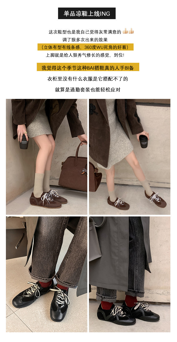 Karin Luna In Stock Spot Goods Casual Style Suede Lace-Up Height-Increasing Popular Single Shoes