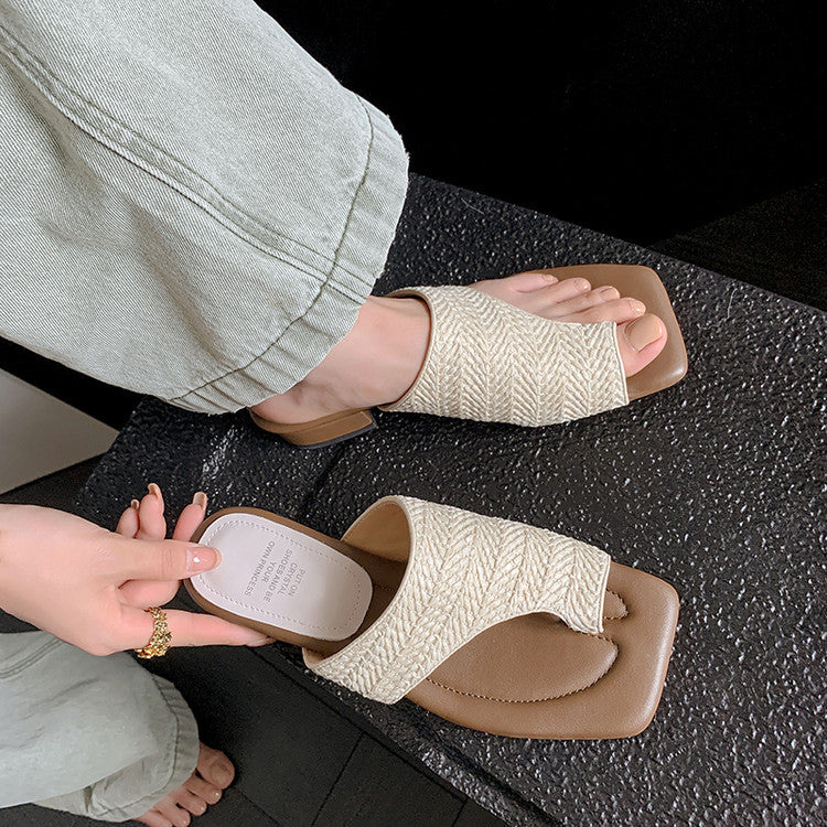 Karin Luna Bestseller  Popular  Data Hot-Selling Toe-Clip Straw Vacation Style Slippers