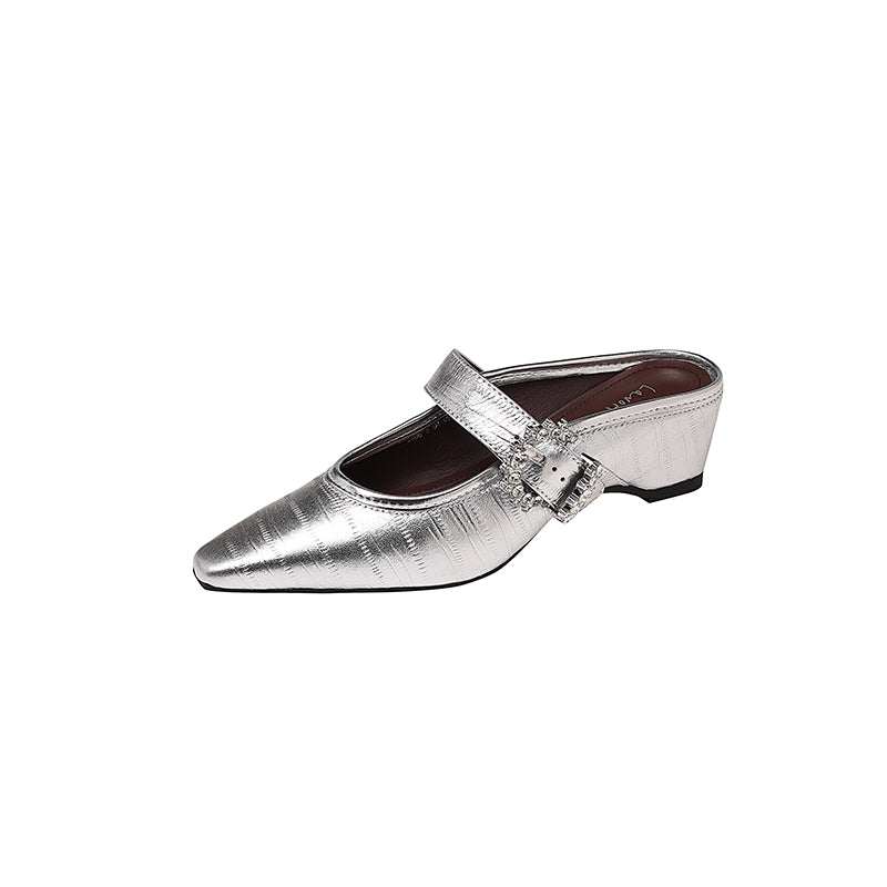 Karin Luna In Stock Spot Goods Full Layer Rhinestone Exquisite Closed-Toe Slippers