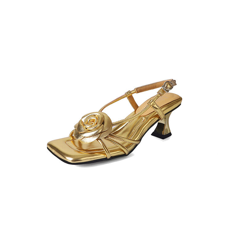 Karin Luna Exquisite Camellia ~French Retro Open-Toe Sandals
